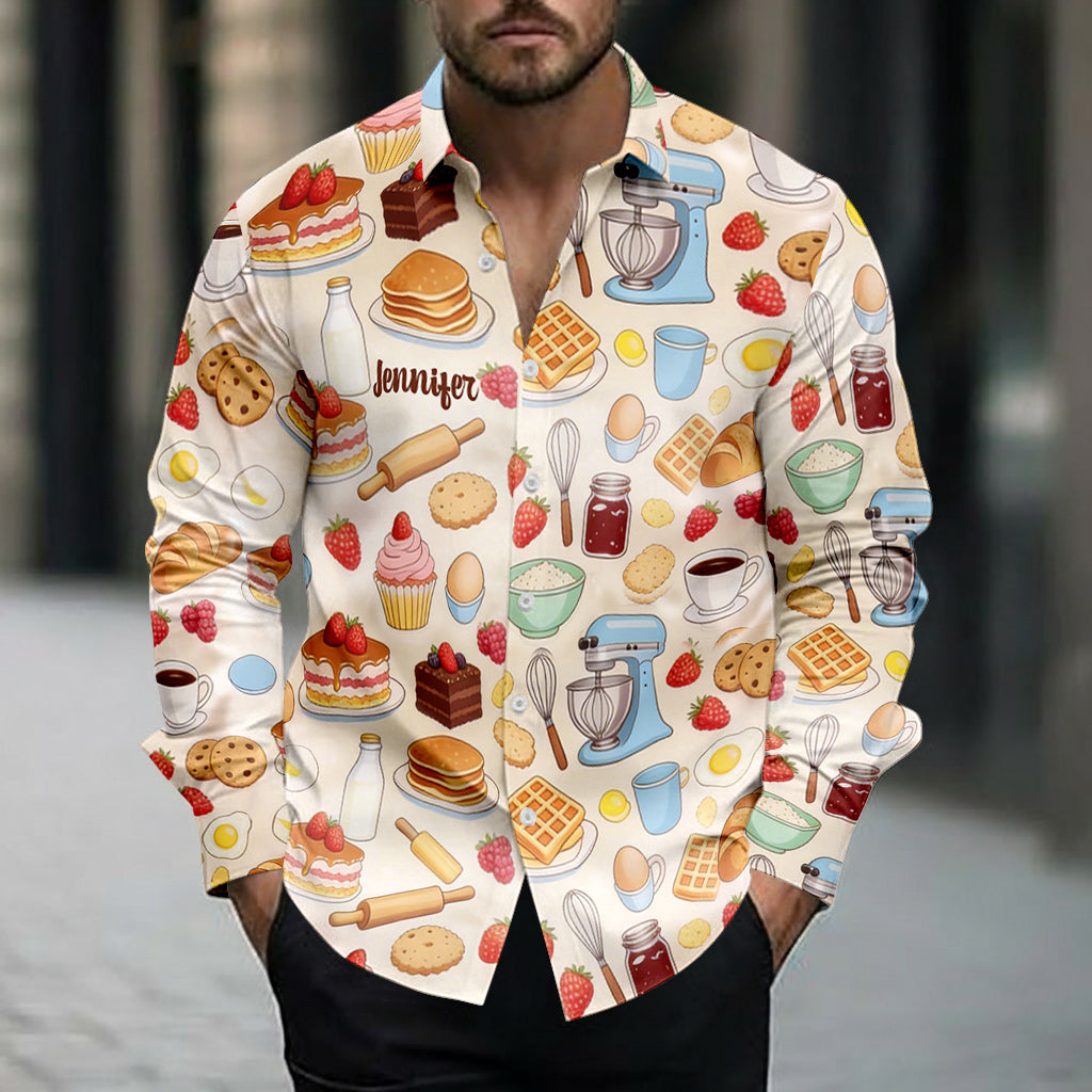 Love Baking - Personalized Baking Button-Up Shirt