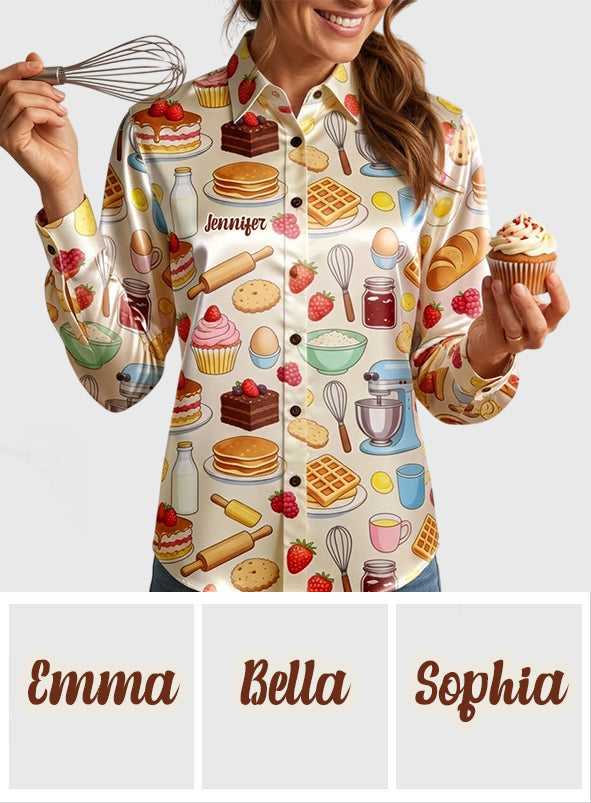 Love Baking - Personalized Baking Button-Up Shirt