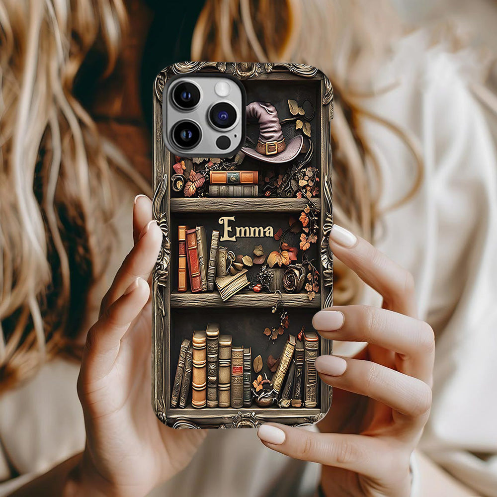 Hat And Books - Personalized Witch Full Print Phone Case