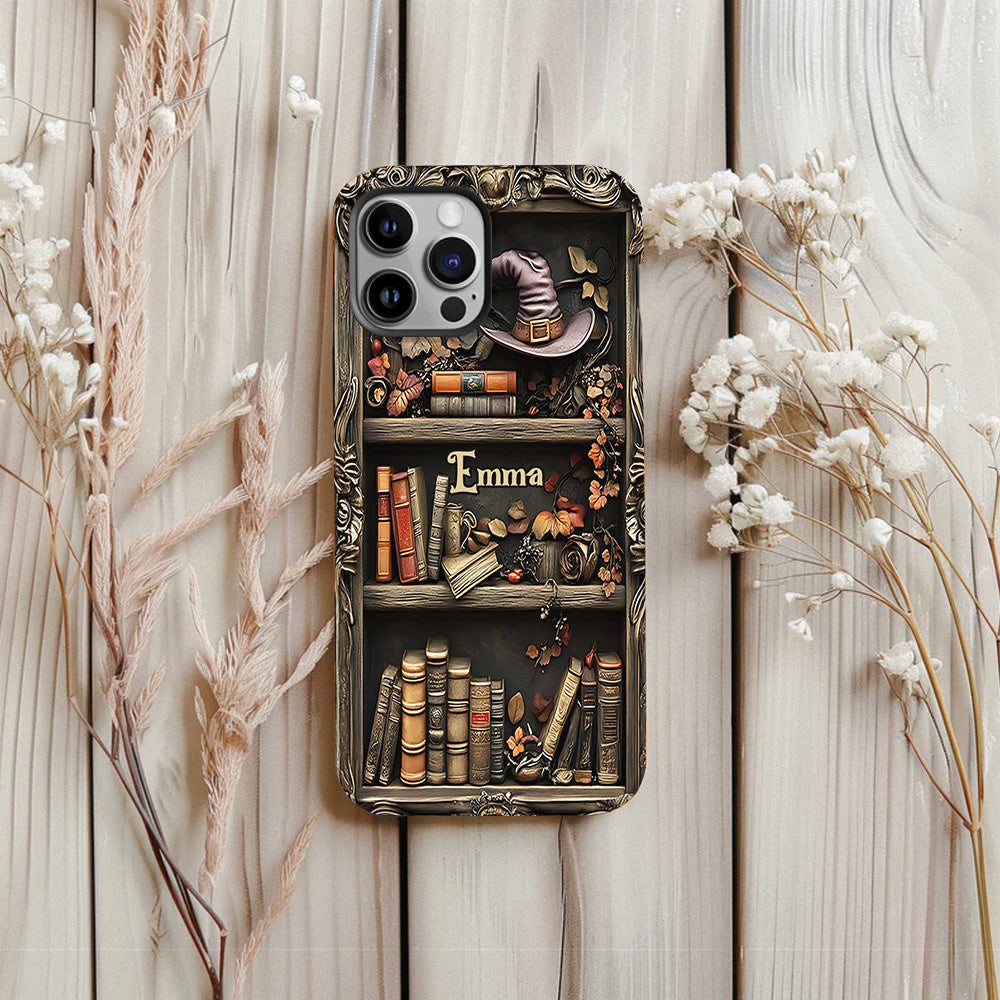 Hat And Books - Personalized Witch Full Print Phone Case