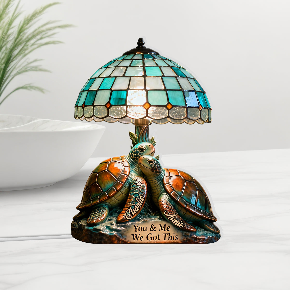 You & Me We Got This - Personalized Turtle Acrylic LED Night Light