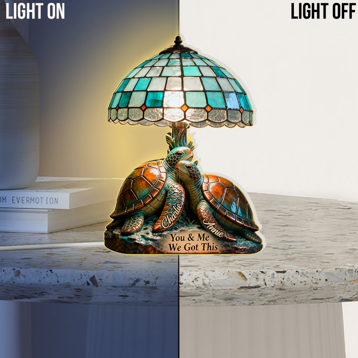 You & Me We Got This - Personalized Turtle Acrylic LED Night Light