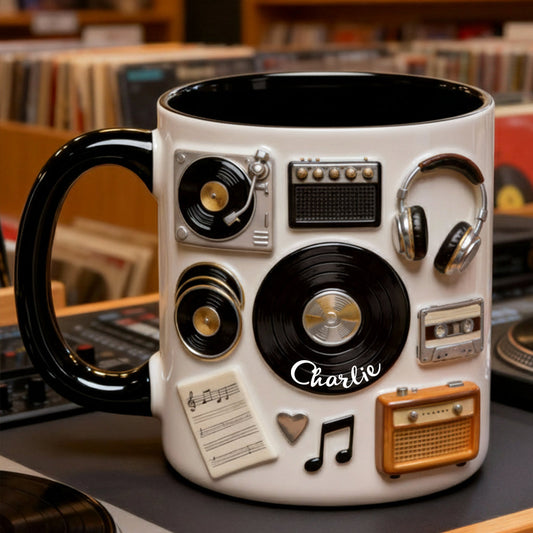 Love Vinyl - Personalized Vinyl Records Accent Mug & Coaster