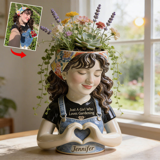 Just A Girl Who Loves Gardening - Personalized Gardening Acrylic Pot