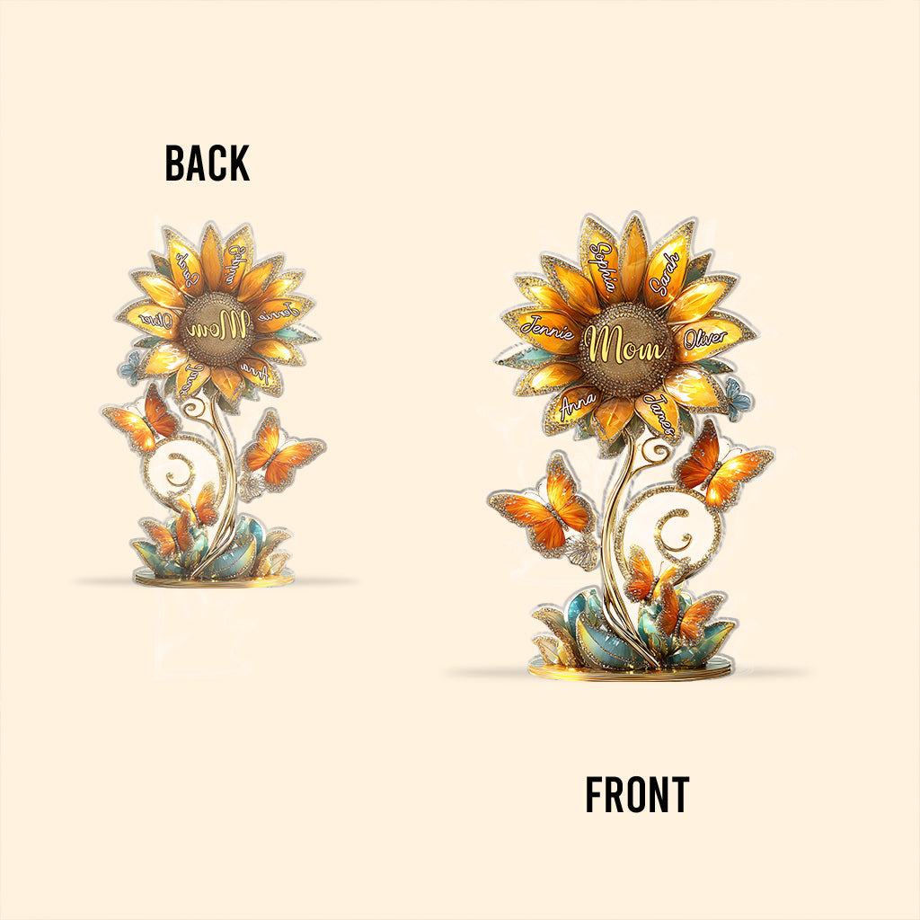 Beautiful Sunflower Gift For Mom, Grandma - Personalized Mother Custom Shaped Acrylic Plaque