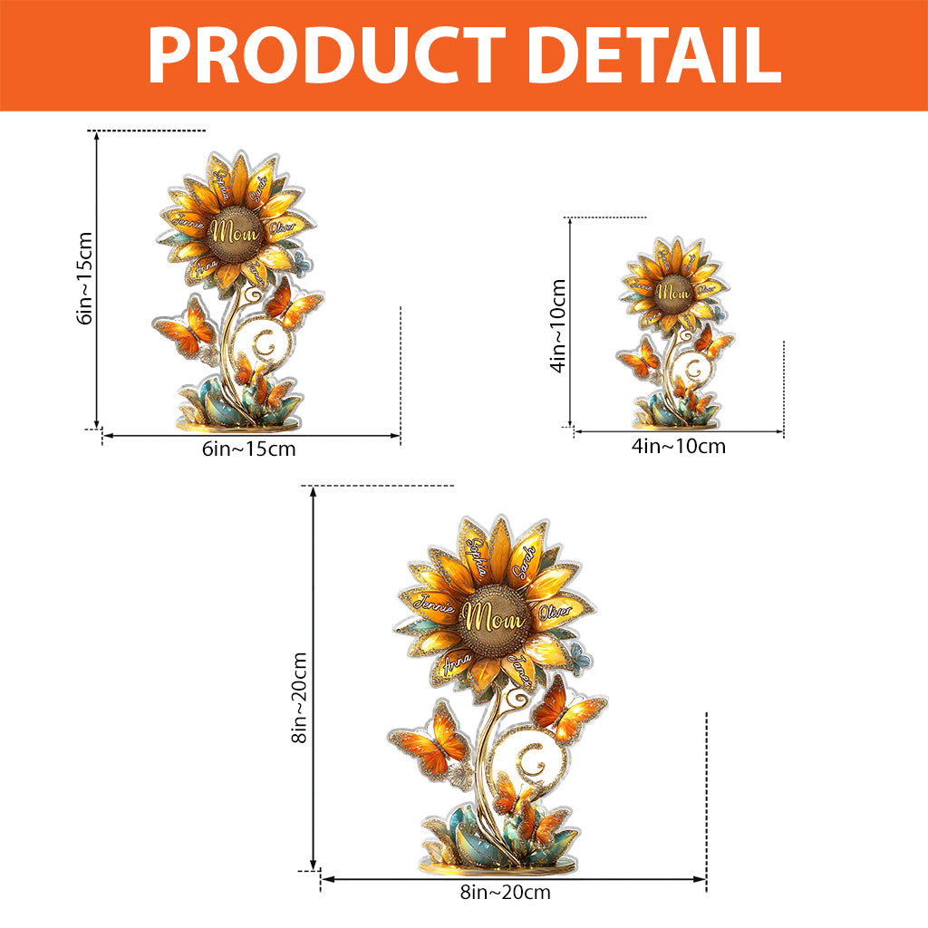 Beautiful Sunflower Gift For Mom, Grandma - Personalized Mother Custom Shaped Acrylic Plaque