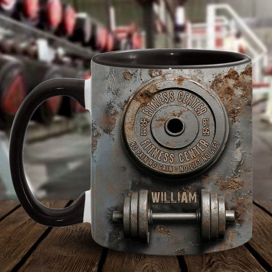 No Pain No Gain - Personalized Fitness Accent Mug