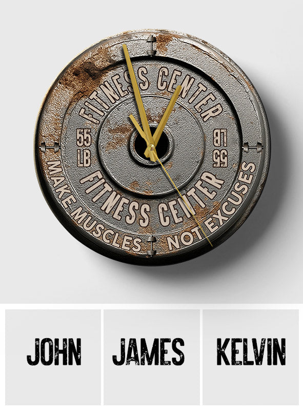 No Pain No Gain - Personalized Fitness Wall Clock