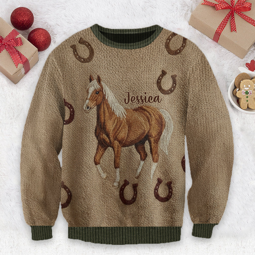 Love Horses - Personalized Horse Ugly Sweater