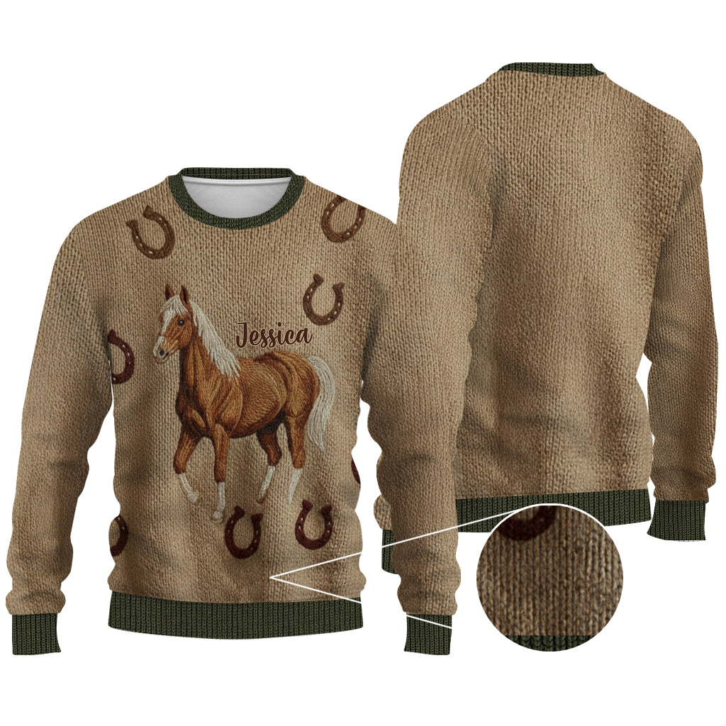 Love Horses - Personalized Horse Ugly Sweater