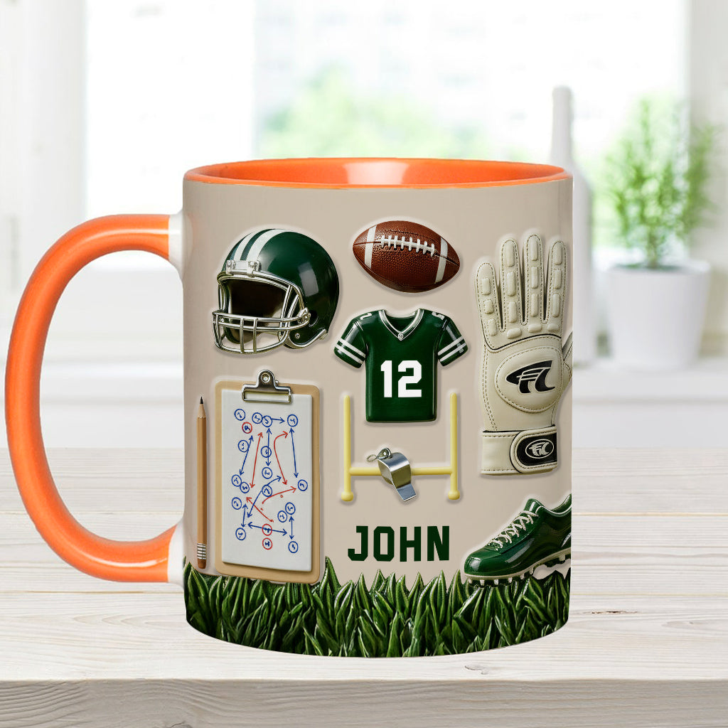 Love Football - Personalized Football Accent Mug & Coaster