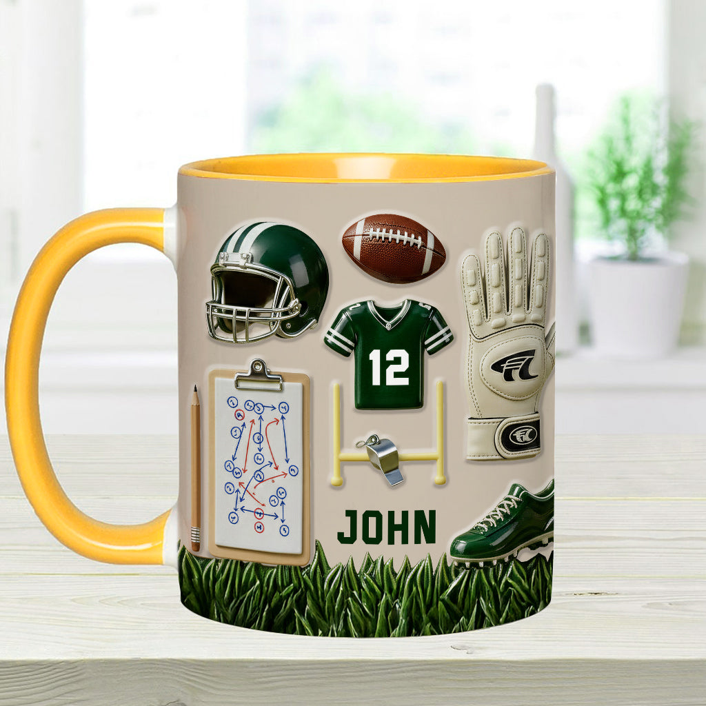 Love Football - Personalized Football Accent Mug & Coaster