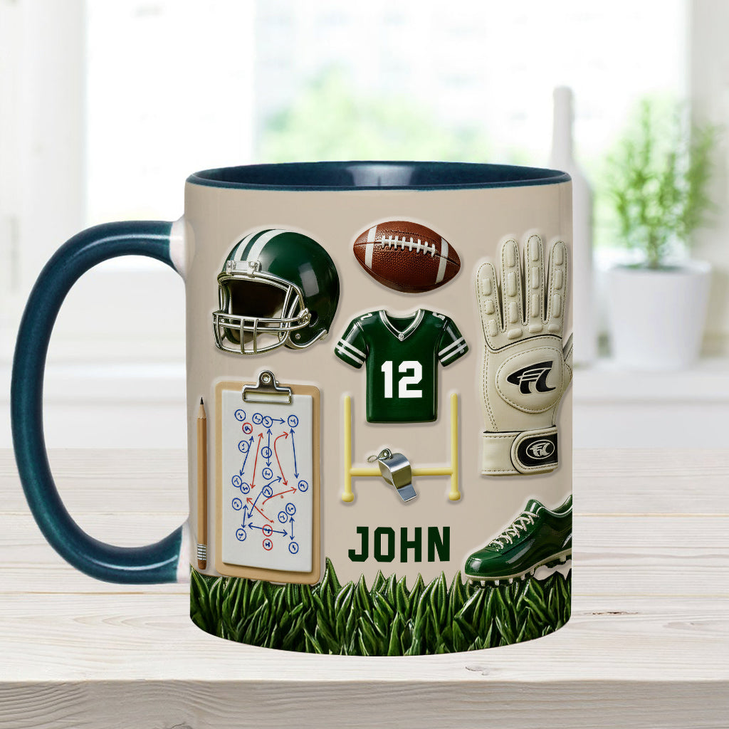 Love Football - Personalized Football Accent Mug & Coaster