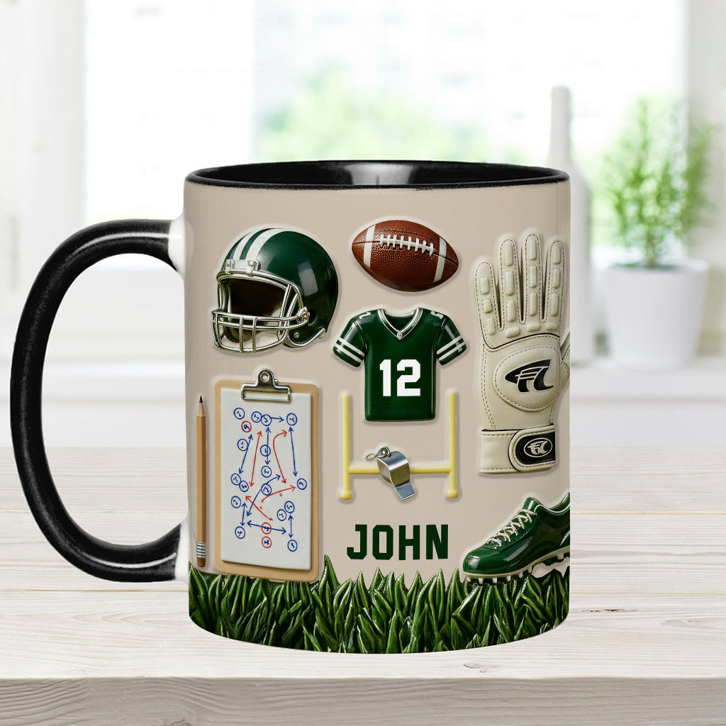 Love Football - Personalized Football Accent Mug & Coaster