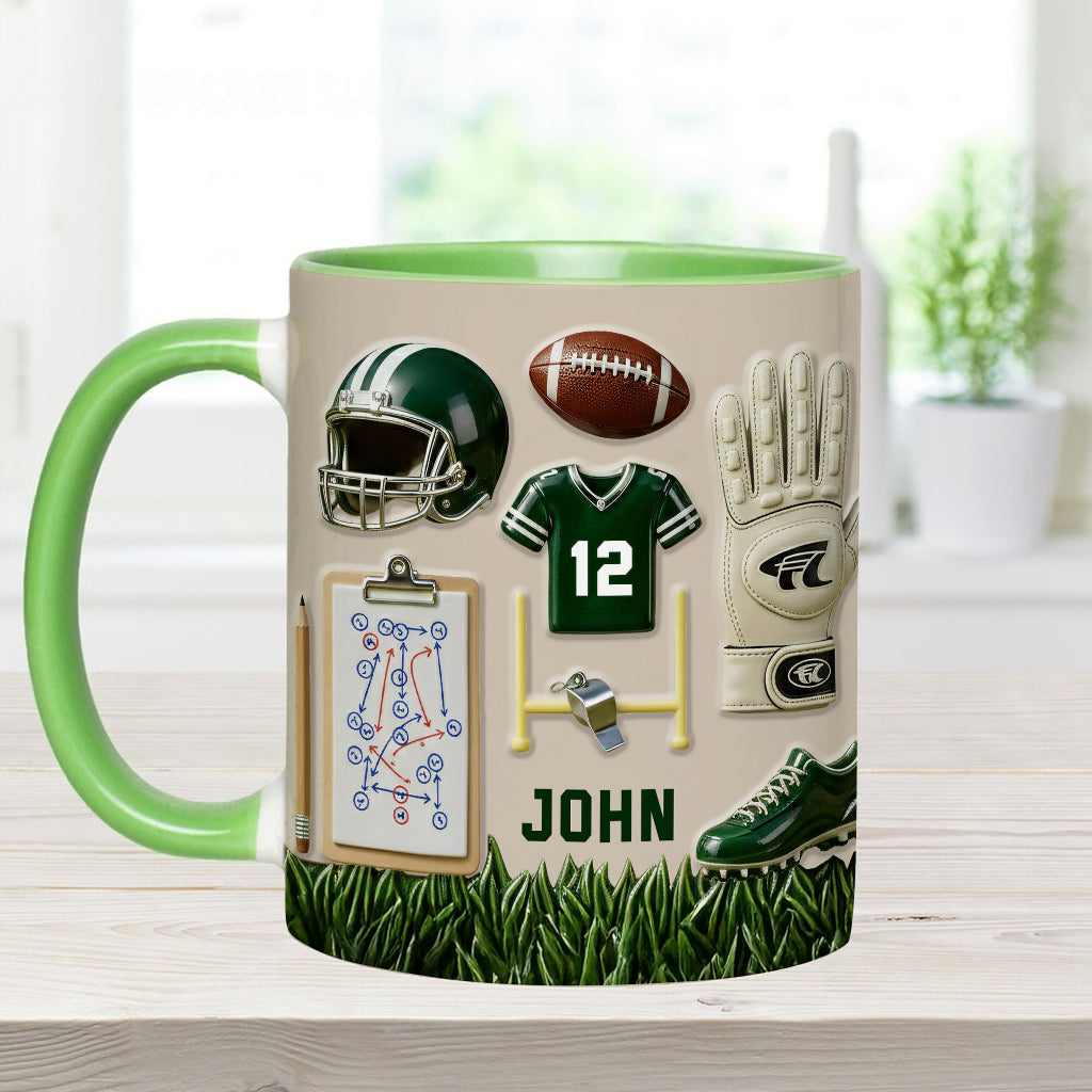 Love Football - Personalized Football Accent Mug & Coaster