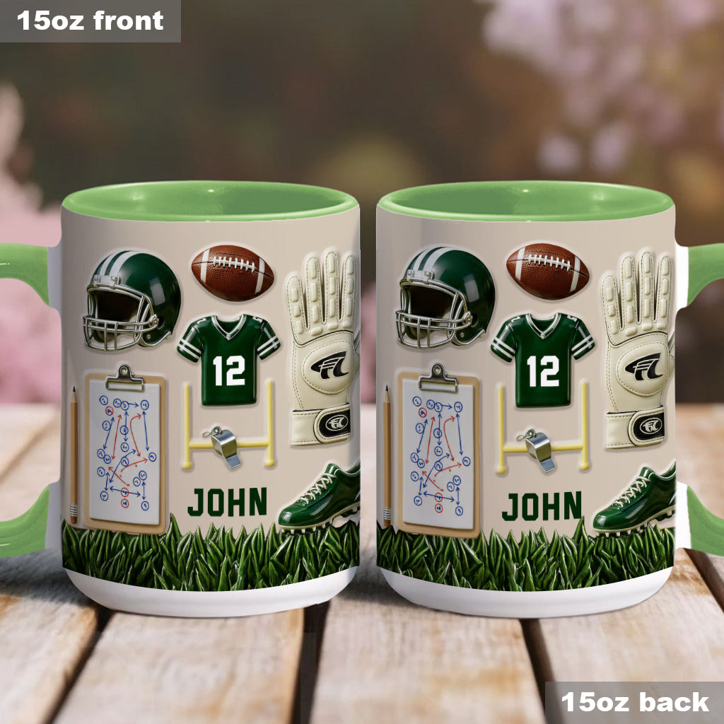 Love Football - Personalized Football Accent Mug & Coaster