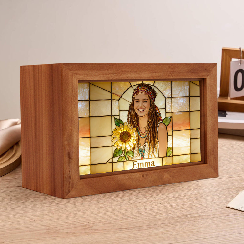 Custom Birth Flower & Name - Personalized Self Love Wooden Box