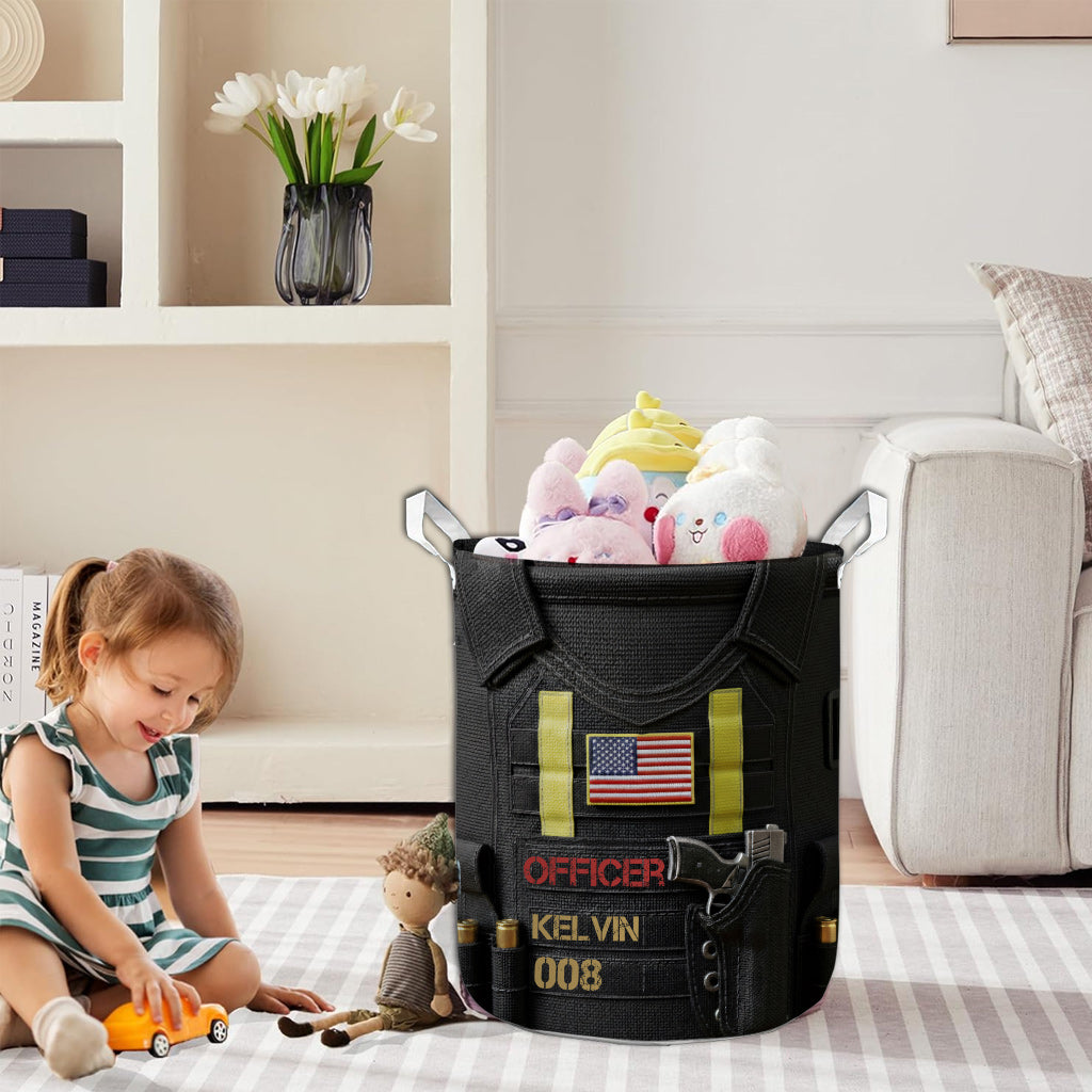 Serve And Protect - Personalized Police Officer Storage Basket