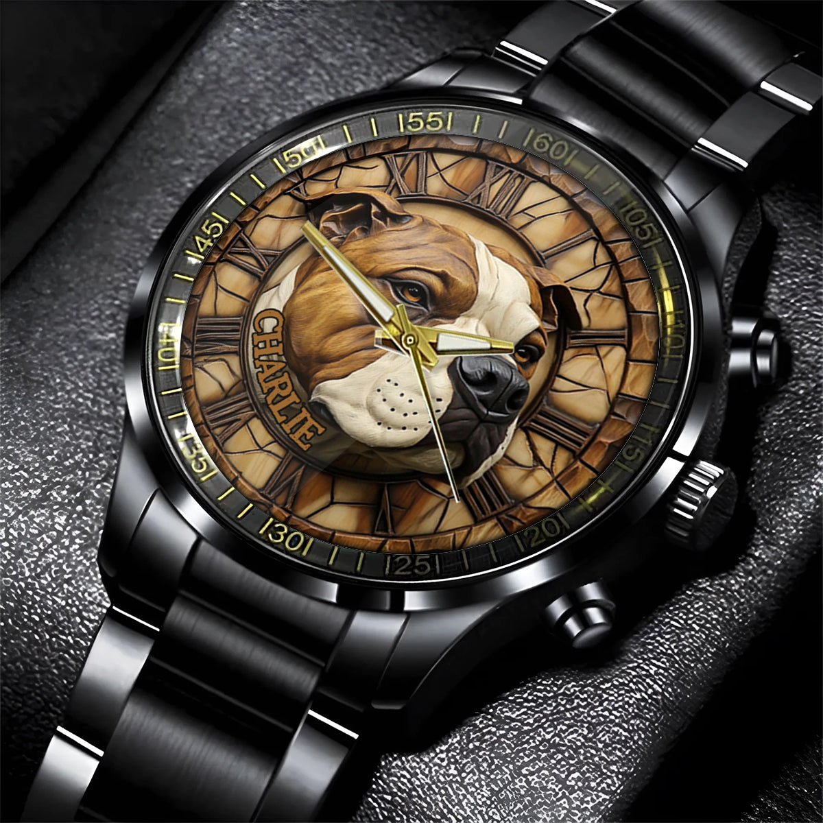 Brave American Staffordshire Terrier - Personalized Dog Hand Watch