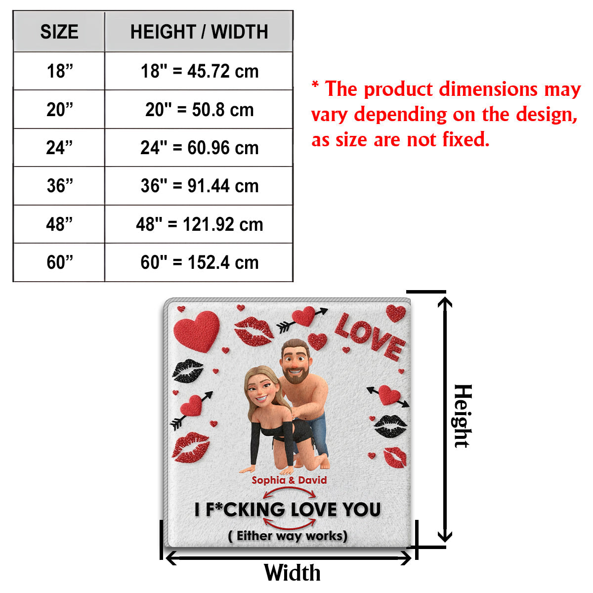 I F*cking Love You Either Way Works - Personalized Couple Non-Slip Tufted Rug