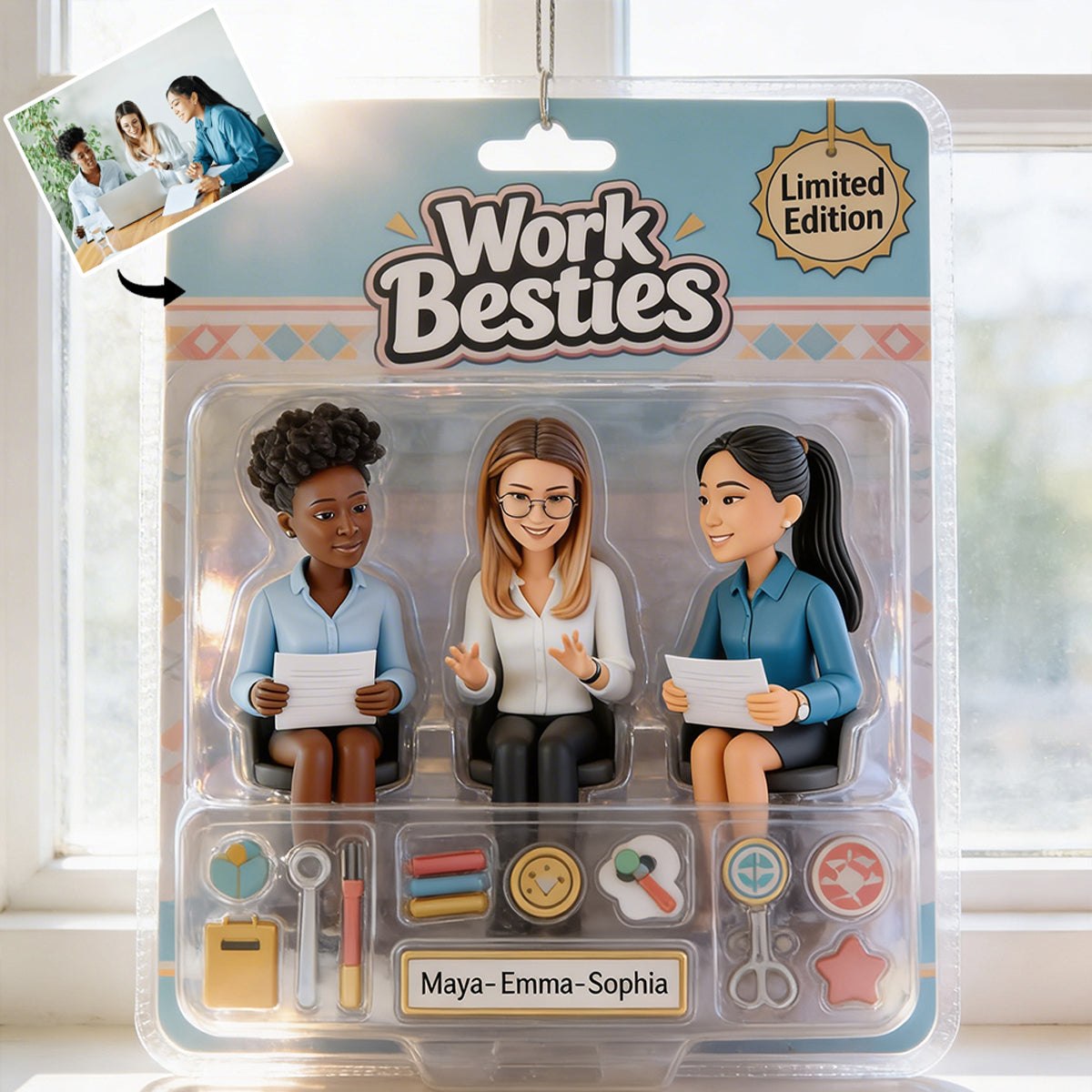 Any Photo, Any Theme - Gifts For Her, For Best Friends - Personalized Colleague Window Hanging Suncatcher Ornament