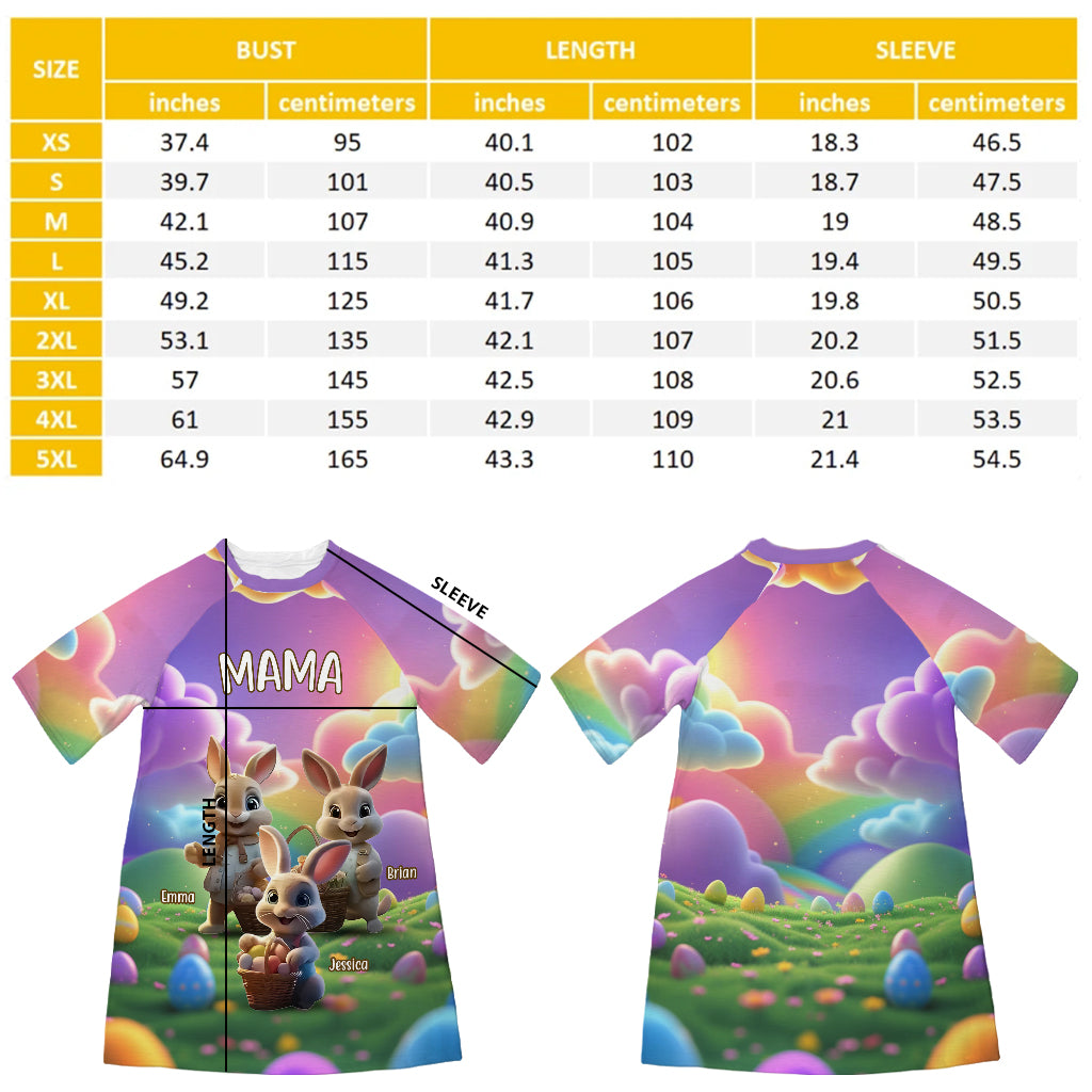 Grandma Easter - Personalized Easter Day Sleep T-shirt Dress