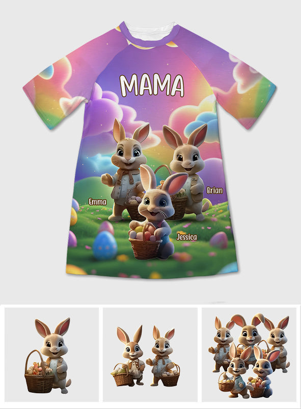 Grandma Easter - Personalized Easter Day Sleep T-shirt Dress