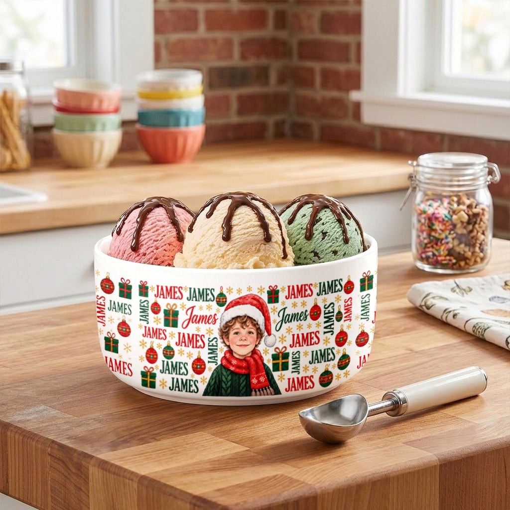 Beautiful Christmas Cereal Bow Gift For Kids - Personalized Kid Ceramic Bowl