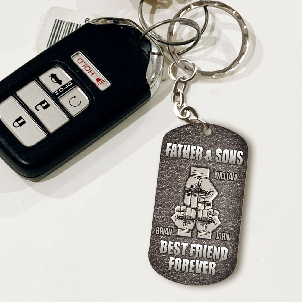 Father & Child Best Friend Forever - Personalized Father Stainless Steel Keychain