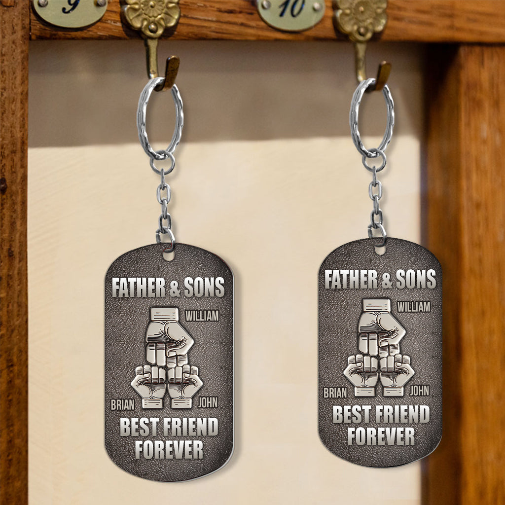 Father & Child Best Friend Forever - Personalized Father Stainless Steel Keychain