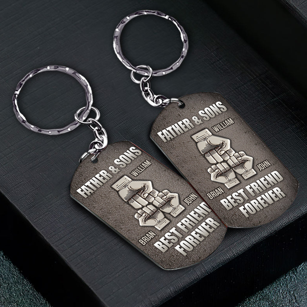 Father & Child Best Friend Forever - Personalized Father Stainless Steel Keychain