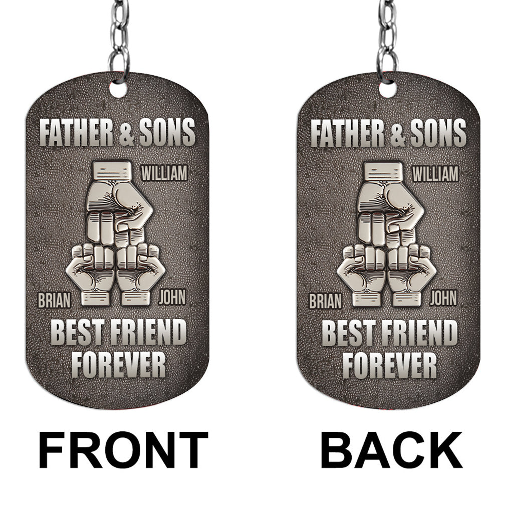 Father & Child Best Friend Forever - Personalized Father Stainless Steel Keychain