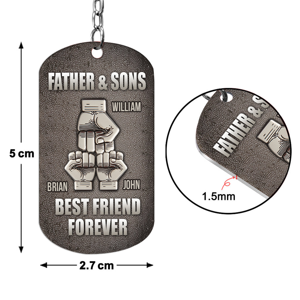 Father & Child Best Friend Forever - Personalized Father Stainless Steel Keychain