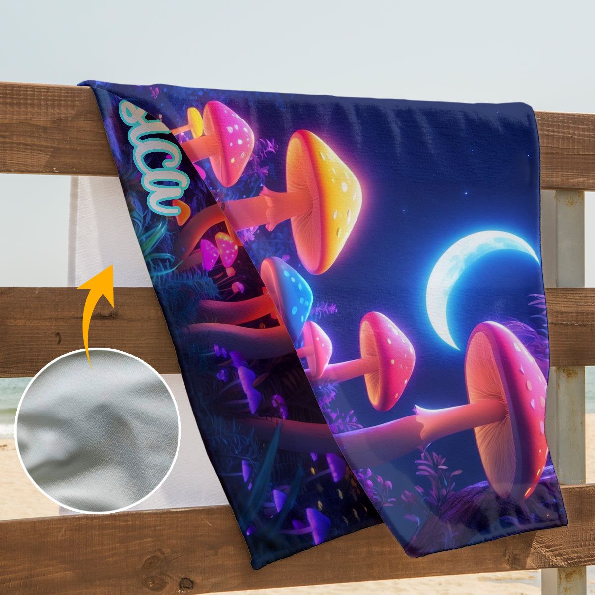 Into The Forest - Personalized Mushroom Quick-dry Beach Towel/ Bath Towel