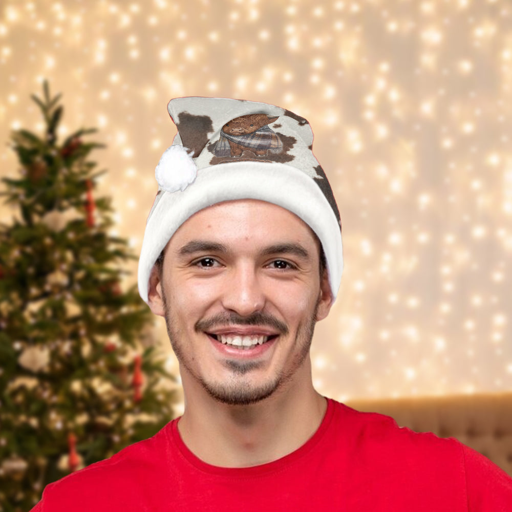 Love Highland Cow - Personalized Highland Cow Santa Claus Hat