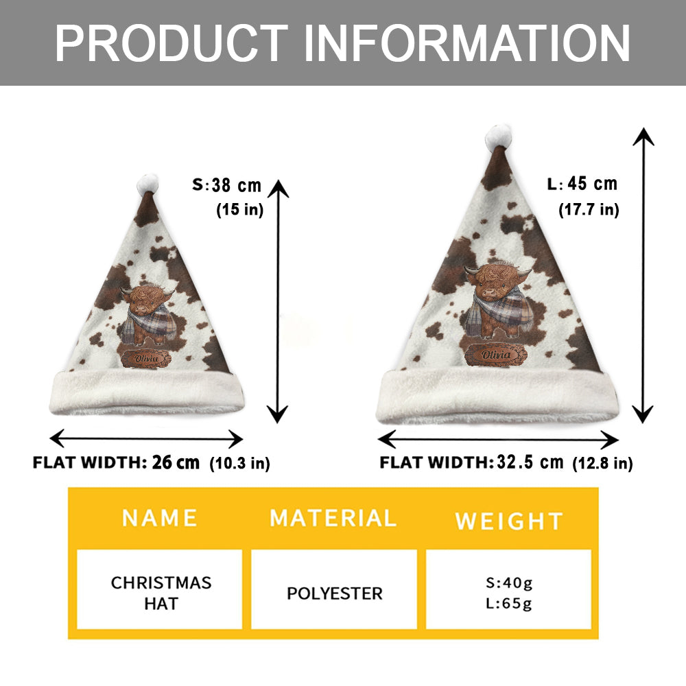 Love Highland Cow - Personalized Highland Cow Santa Claus Hat