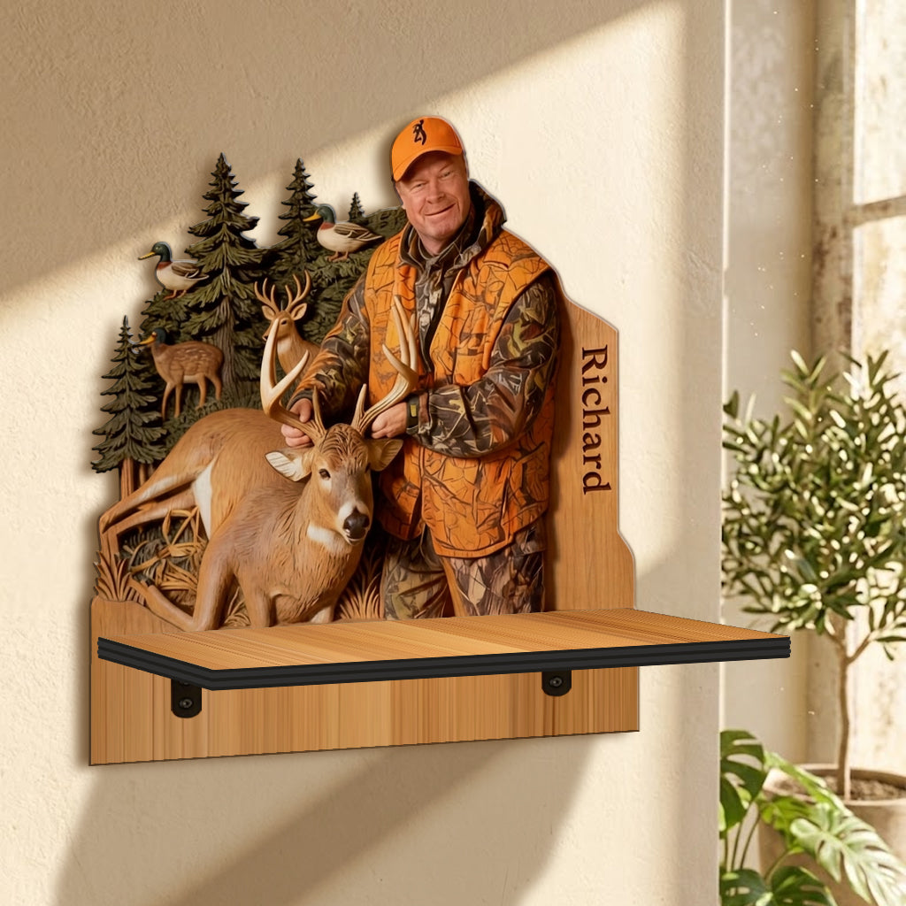 Wild Hunting - Personalized Hunting Wooden Floating Shelf