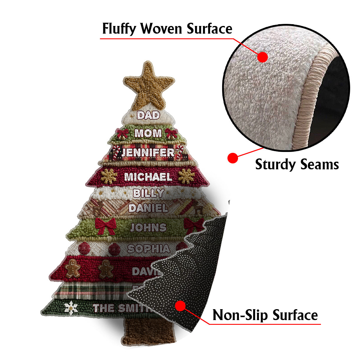 Merry Christmas - Personalized Family Non-Slip Tufted Rug