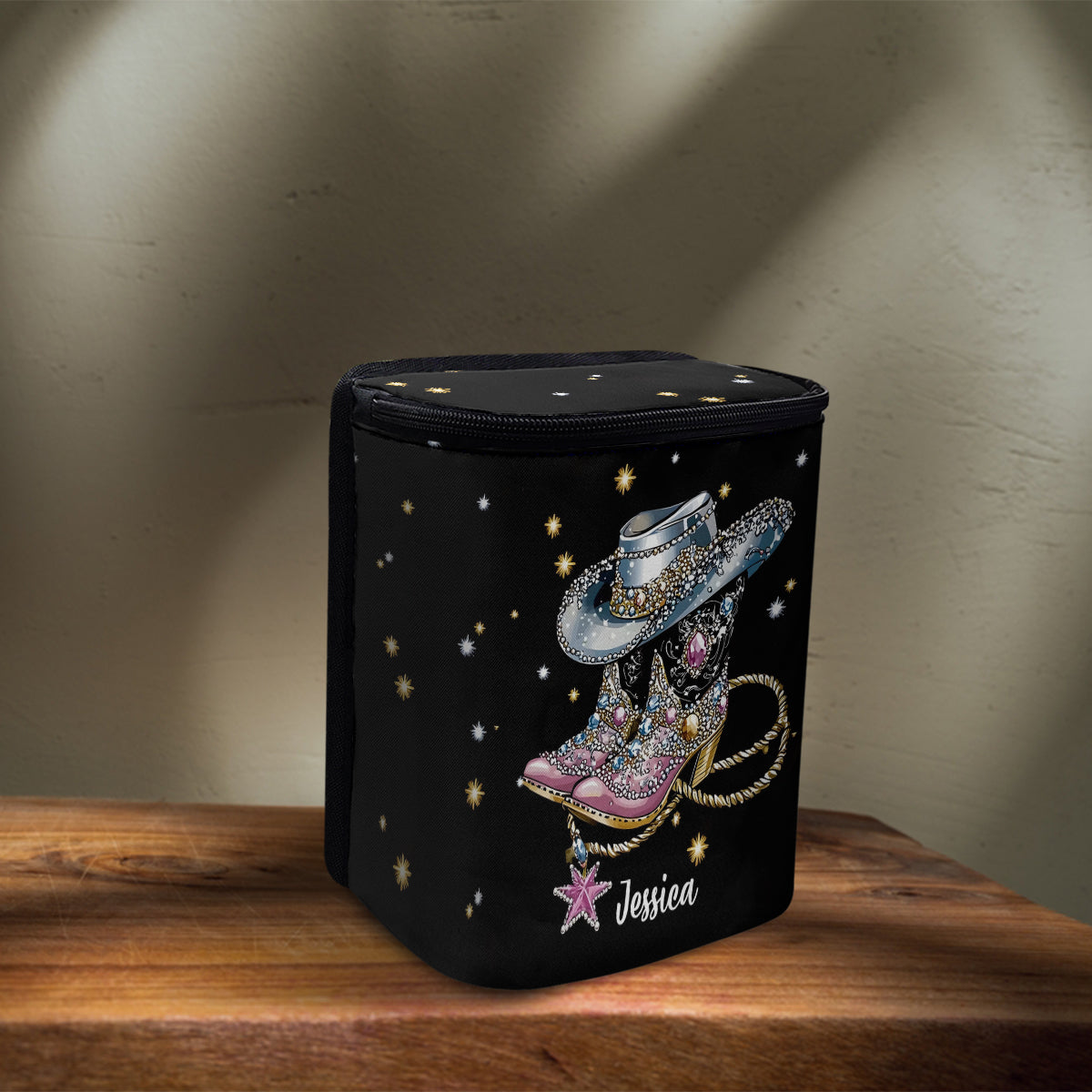 Cool Cowgirl - Personalized Cowgirl Portable Car Trash Can/ Organizer