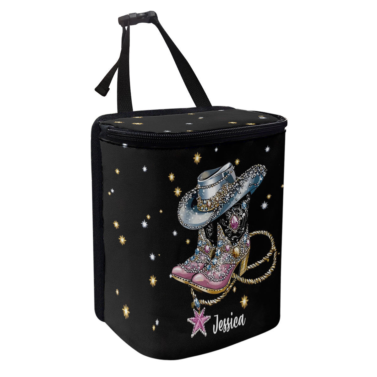 Cool Cowgirl - Personalized Cowgirl Portable Car Trash Can/ Organizer