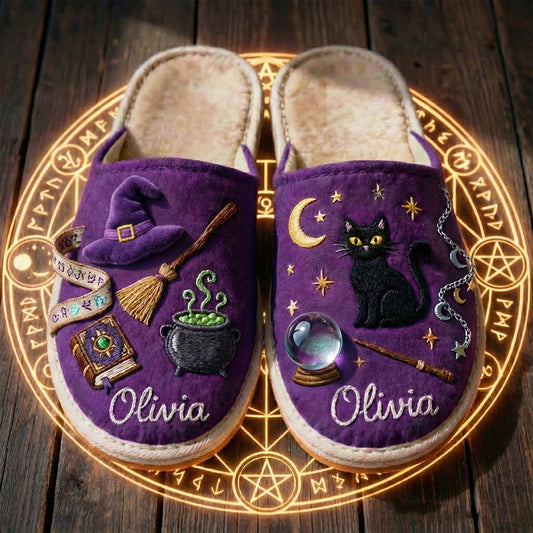 Witchy Vibes - Personalized Witch Slippers