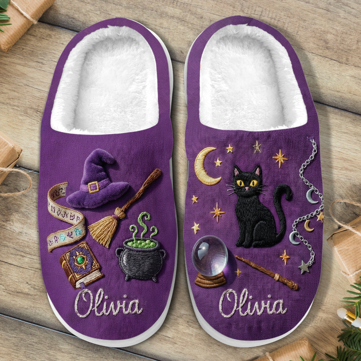 Witchy Vibes - Personalized Witch Slippers