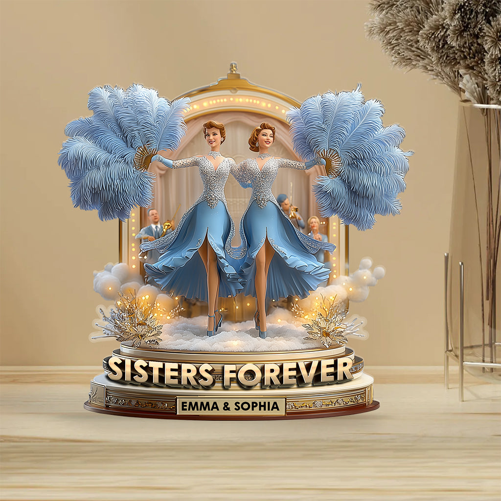 Sisters Forever - Personalized Sibling Custom Shaped Acrylic Plaque