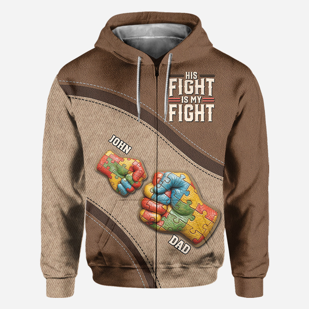 His/ Her Fight Is My Fight - Personalized Autism Awareness All Over Shirt