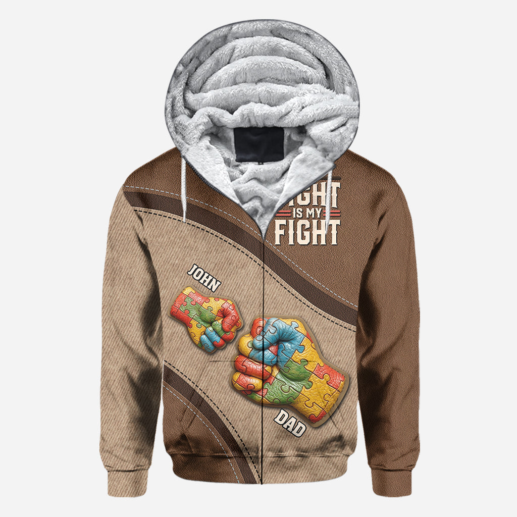 His/ Her Fight Is My Fight - Personalized Autism Awareness All Over Shirt