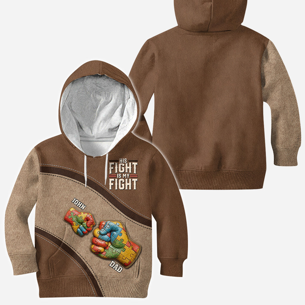 His/ Her Fight Is My Fight - Personalized Autism Awareness All Over Shirt