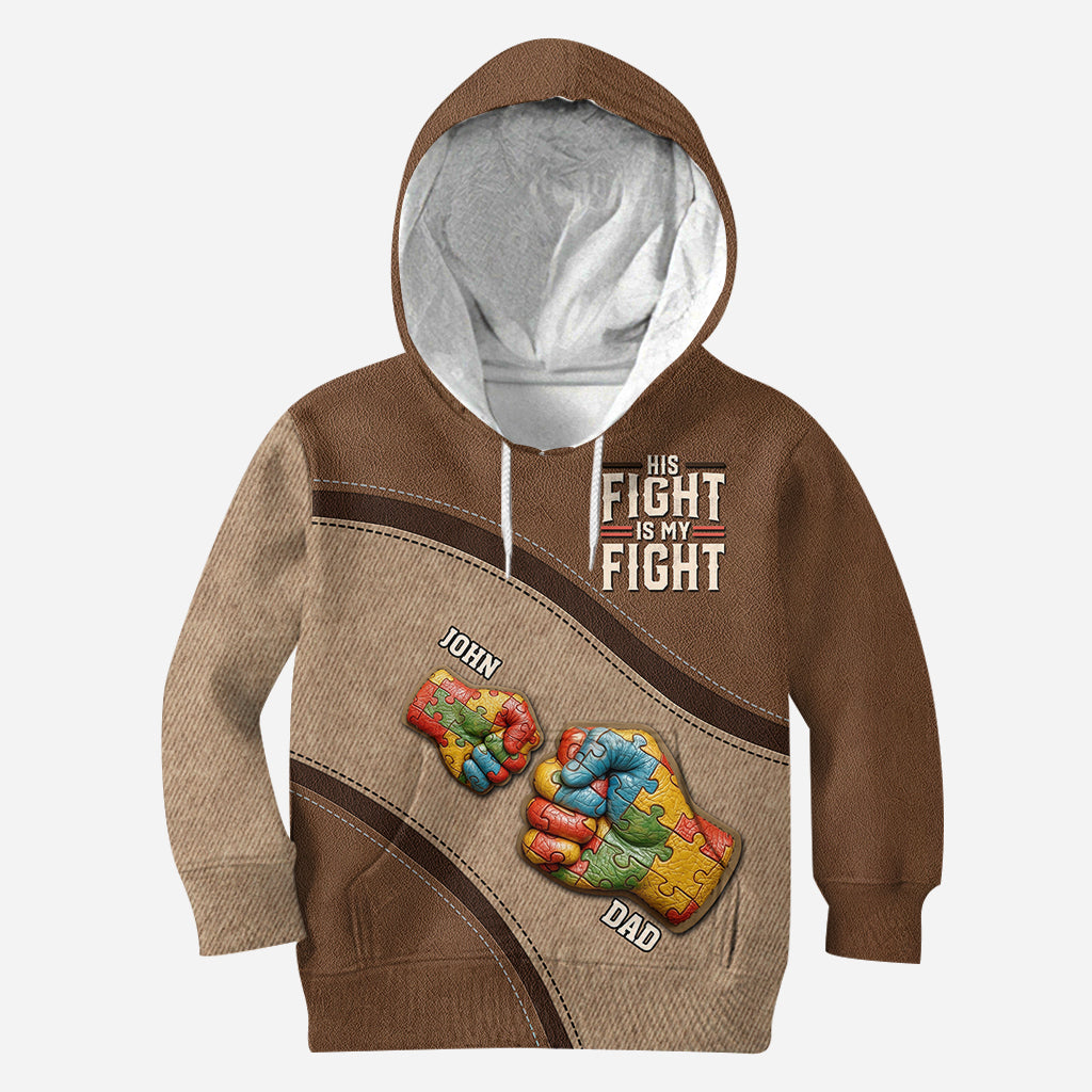His/ Her Fight Is My Fight - Personalized Autism Awareness All Over Shirt