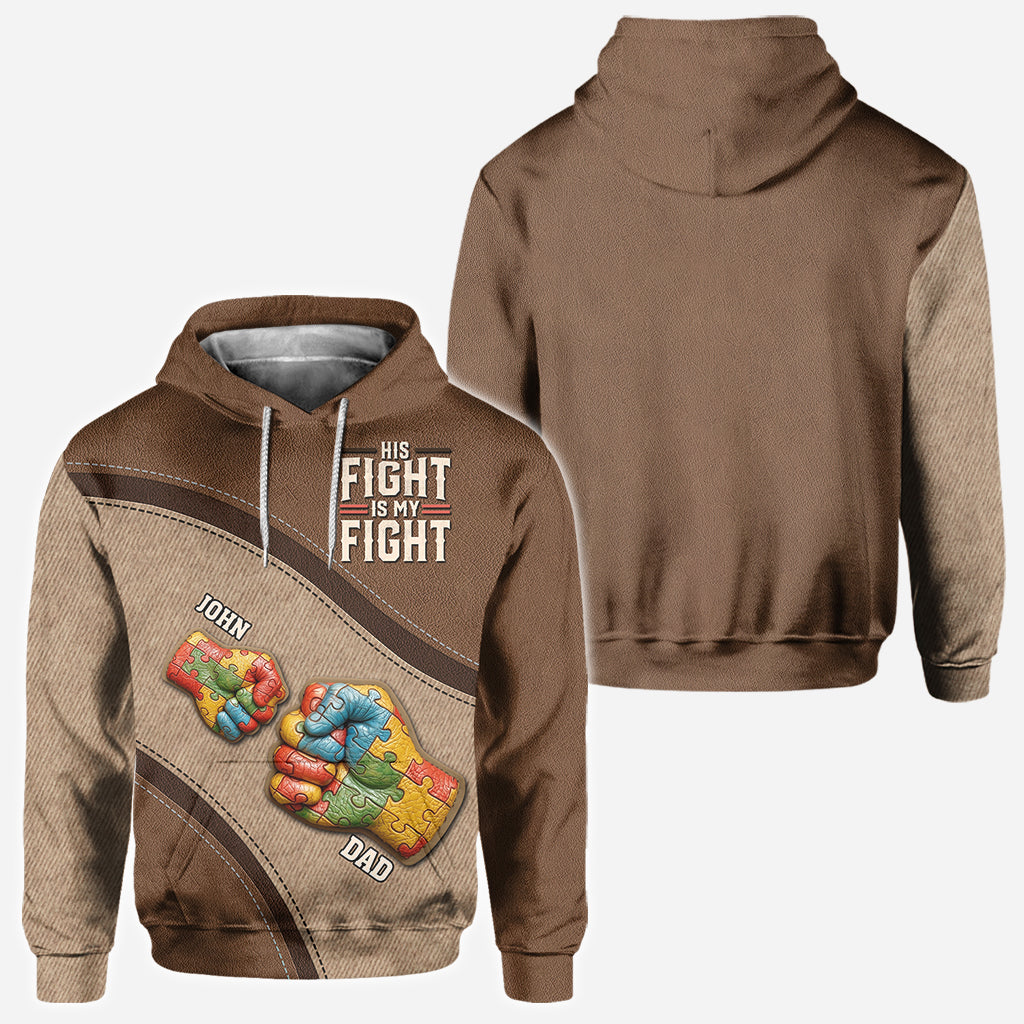 His/ Her Fight Is My Fight - Personalized Autism Awareness All Over Shirt