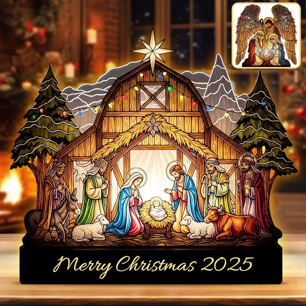 Merry Christmas - Personalized Christian Acrylic LED Night Light
