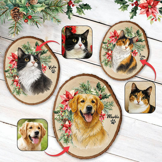 Pet Portrait - Personalized Dog Custom Shaped Wood Sign